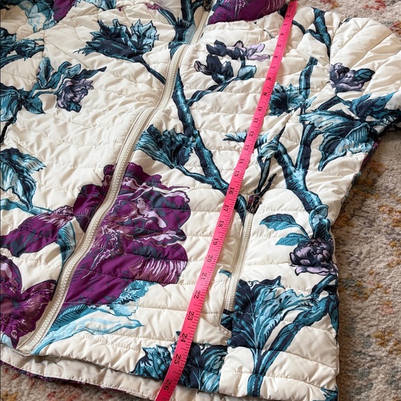 Columbia Omni-Heat Floral Puffer Jacket - Cream, Purple, Teal - Picture 7 of 9